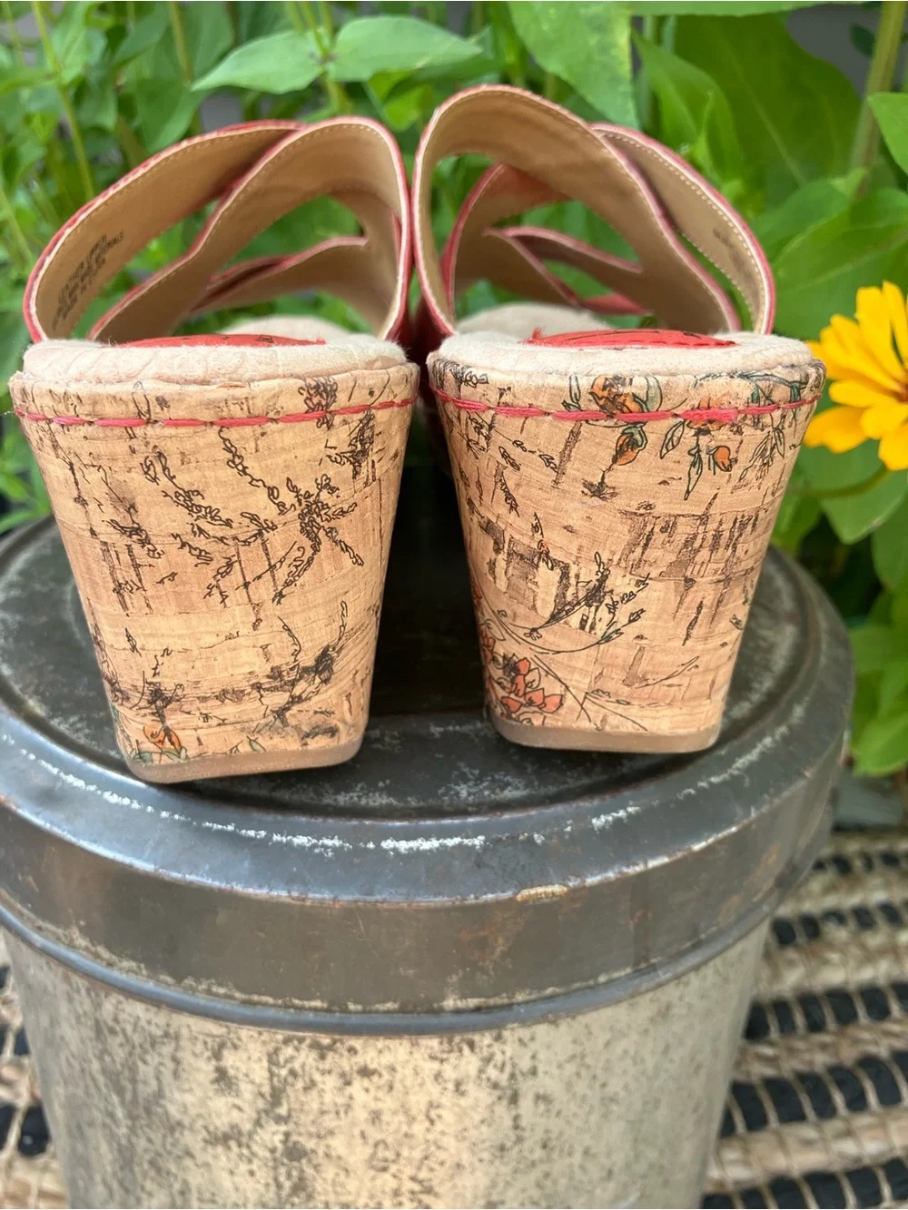 b.o.c. Red Women's Wedge Slide Sandals